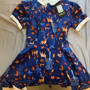 Peta COLLECTIF- Forest Friends Swing Dress